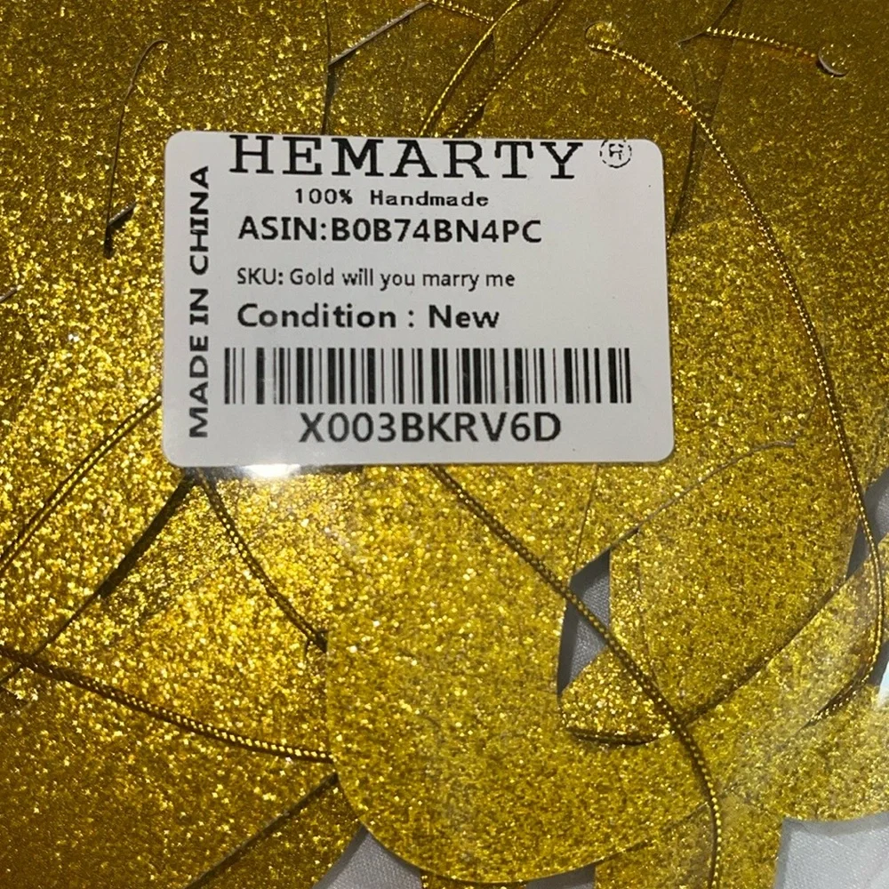 Gold Glitter 'Will You Marry Me?' Banner